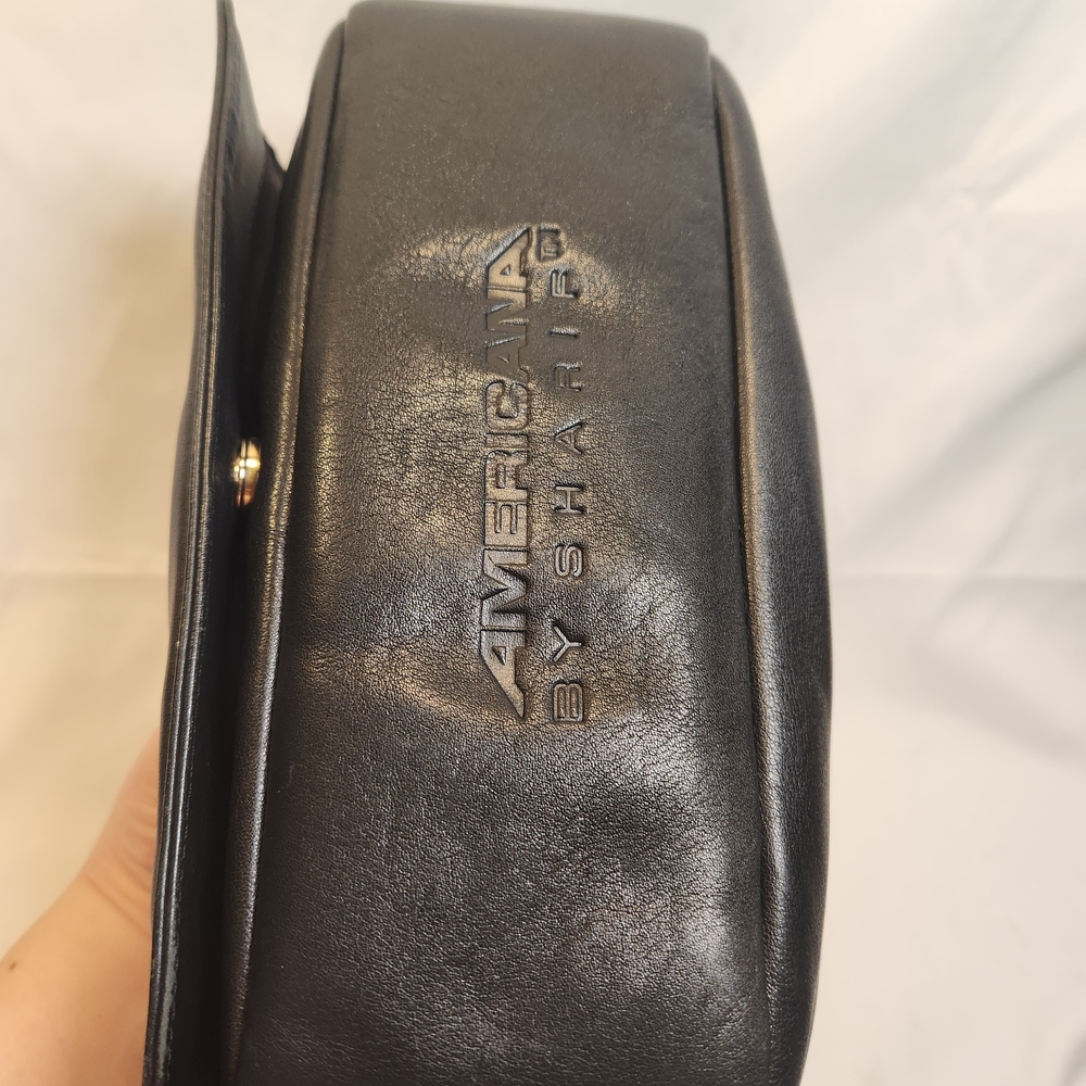 Americana By Sharif Black Leather Shoulder/Crossbody Bag - Picture 4 of 14